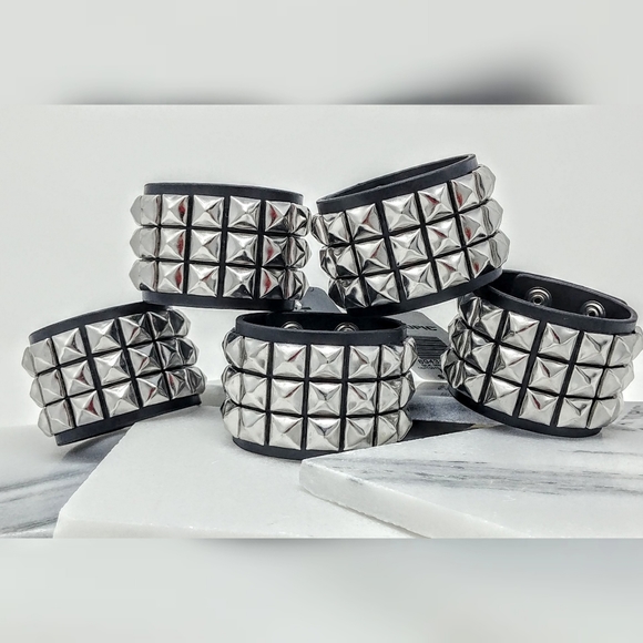 Hot Topic Accessories - 5 Hot Topic leather studded bracelets cuff